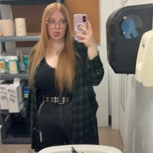 Green Plaid Button Up Shirt